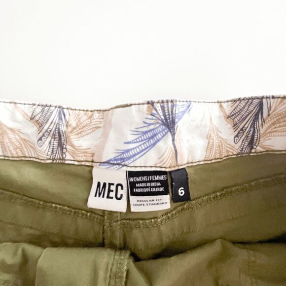 Mec Women's Folded Hem Mini Shorts Olive Green Size 6 - Picture 5 of 9
